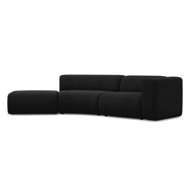 Sofa modulable ouvert 4 places Ekahi Chenille Black