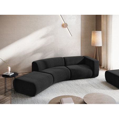 Sofa modulable ouvert 4 places Ekahi Chenille Black