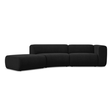 Sofa modulable ouvert 4 places Ekahi Chenille Black