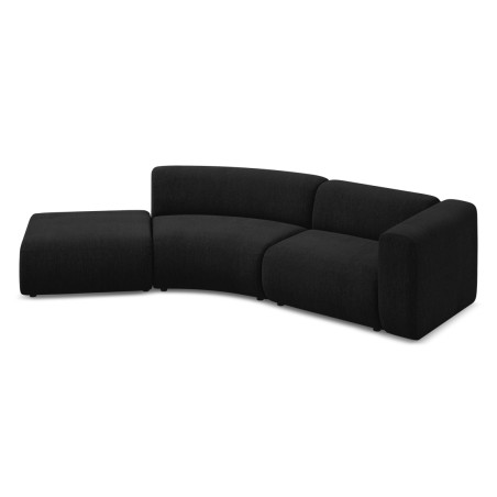 Sofa modulable ouvert 4 places Ekahi Chenille Black