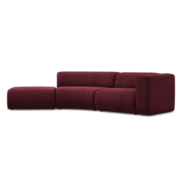 Sofa modulable ouvert 4 places Ekahi Chenille Claret