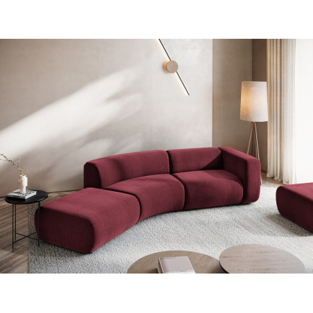 Sofa modulable ouvert 4 places Ekahi Chenille Claret