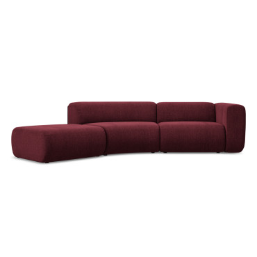 Sofa modulable ouvert 4 places Ekahi Chenille Claret