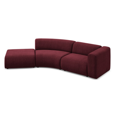 Sofa modulable ouvert 4 places Ekahi Chenille Claret