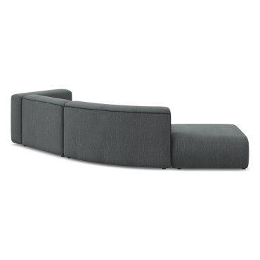 Sofa modulable ouvert 4 places Ekahi Chenille Graphite