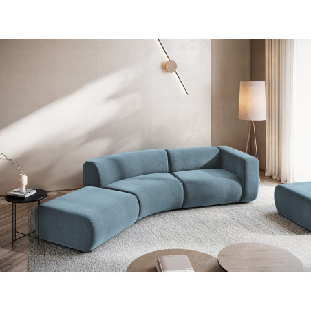 Sofa modulable ouvert 4 places Ekahi Chenille Jeans