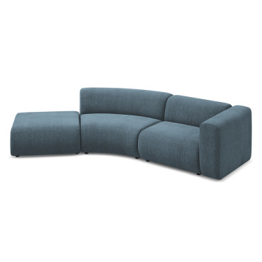 Sofa modulable ouvert 4 places Ekahi Chenille Jeans