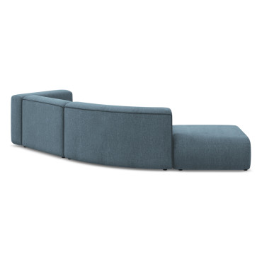 Sofa modulable ouvert 4 places Ekahi Chenille Jeans