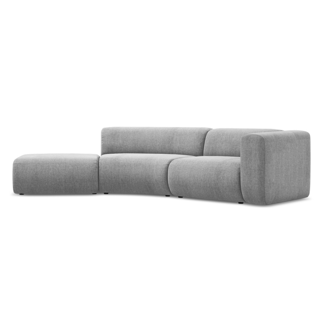 Sofa modulable ouvert 4 places Ekahi Chenille Light gray