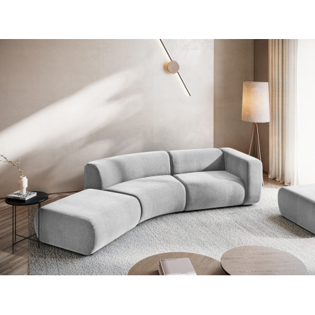 Sofa modulable ouvert 4 places Ekahi Chenille Light gray