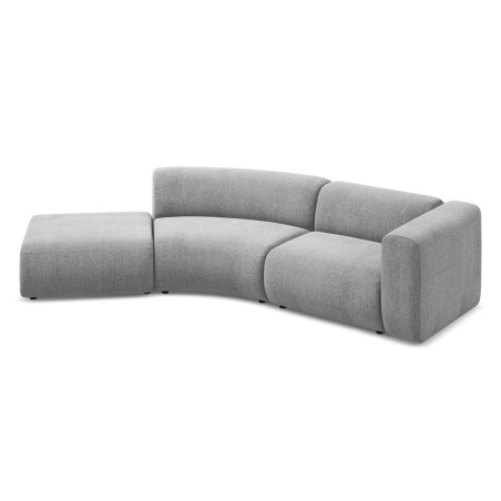 Sofa modulable ouvert 4 places Ekahi Chenille Light gray