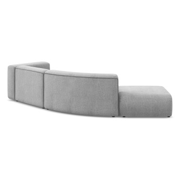 Sofa modulable ouvert 4 places Ekahi Chenille Light gray