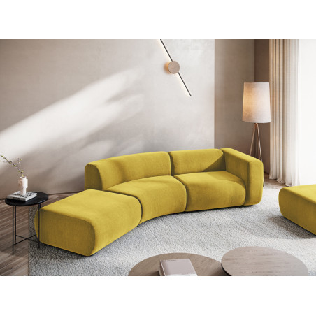 Sofa modulable ouvert 4 places Ekahi Chenille Mustard