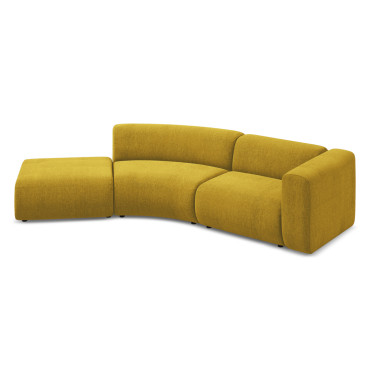 Sofa modulable ouvert 4 places Ekahi Chenille Mustard