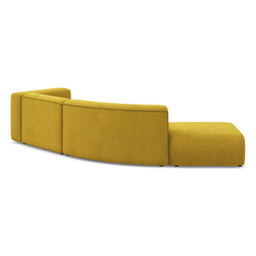 Sofa modulable ouvert 4 places Ekahi Chenille Mustard