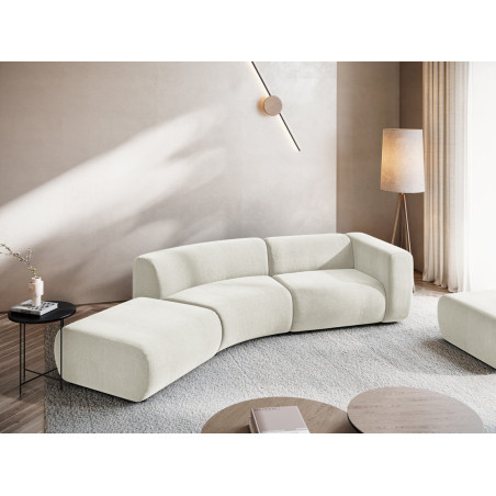 Sofa modulable ouvert 4 places Ekahi Chenille White