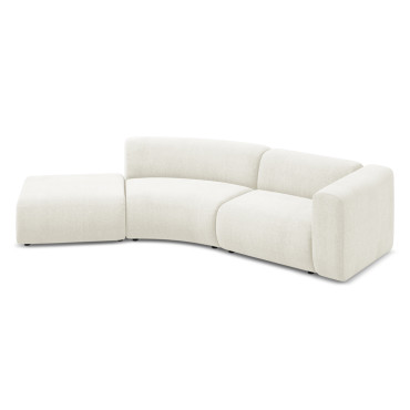 Sofa modulable ouvert 4 places Ekahi Chenille White