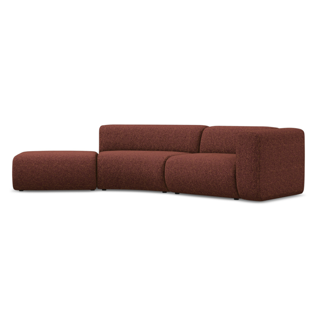 Sofa modulable ouvert 4 places Ekahi Tissu Burgundy