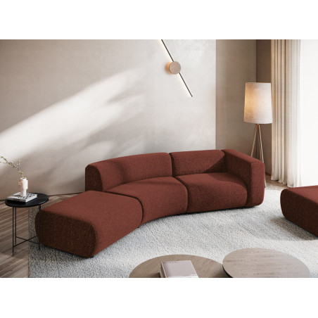 Sofa modulable ouvert 4 places Ekahi Tissu Burgundy