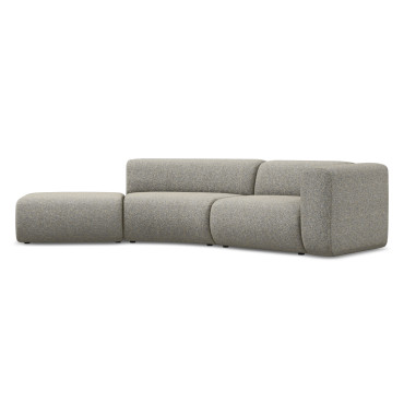 Sofa modulable ouvert 4 places Ekahi Tissu Dark beige