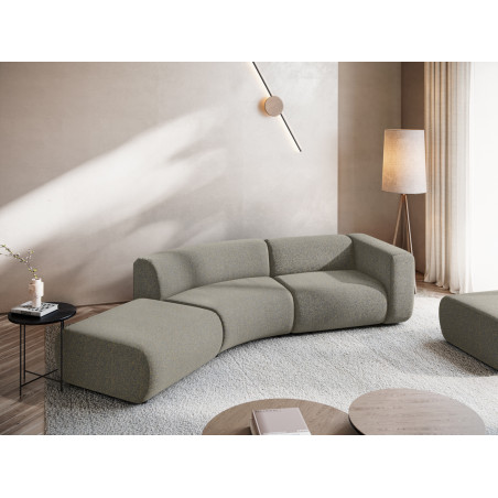 Sofa modulable ouvert 4 places Ekahi Tissu Dark beige