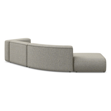 Sofa modulable ouvert 4 places Ekahi Tissu Dark beige