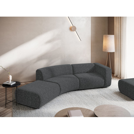 Sofa modulable ouvert 4 places Ekahi Tissu Graphite