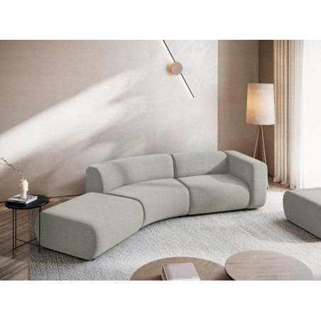 Sofa modulable ouvert 4 places Ekahi Tissu Light gray