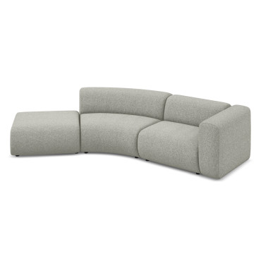 Sofa modulable ouvert 4 places Ekahi Tissu Light gray