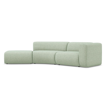 Sofa modulable ouvert 4 places Ekahi Tissu Light green