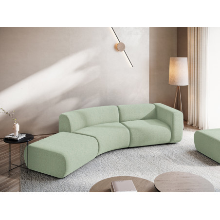 Sofa modulable ouvert 4 places Ekahi Tissu Light green