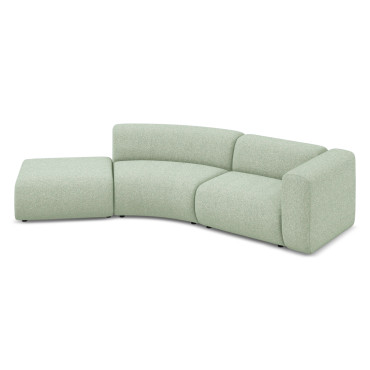 Sofa modulable ouvert 4 places Ekahi Tissu Light green