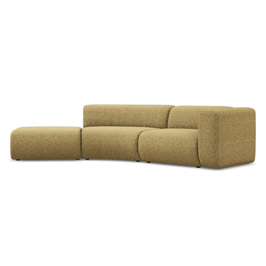 Sofa modulable ouvert 4 places Ekahi Tissu Mustard