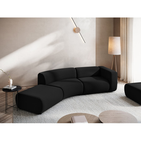 Sofa modulable ouvert 4 places Ekahi Velours Black