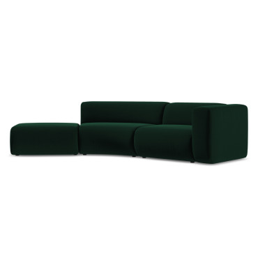 Sofa modulable ouvert 4 places Ekahi Velours Bottle green