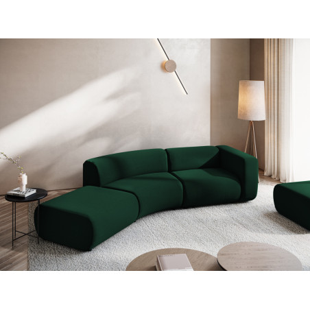 Sofa modulable ouvert 4 places Ekahi Velours Bottle green