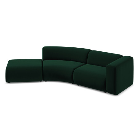 Sofa modulable ouvert 4 places Ekahi Velours Bottle green