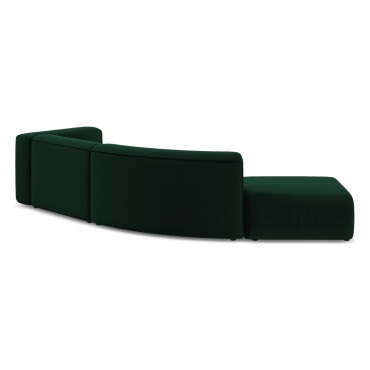 Sofa modulable ouvert 4 places Ekahi Velours Bottle green