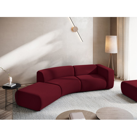 Sofa modulable ouvert 4 places Ekahi Velours Burgundy