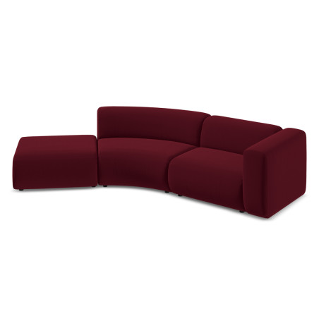 Sofa modulable ouvert 4 places Ekahi Velours Burgundy