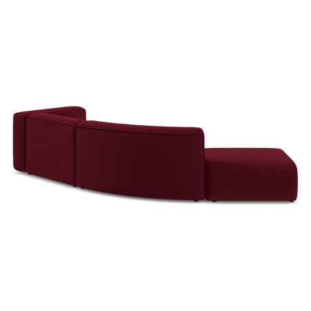 Sofa modulable ouvert 4 places Ekahi Velours Burgundy