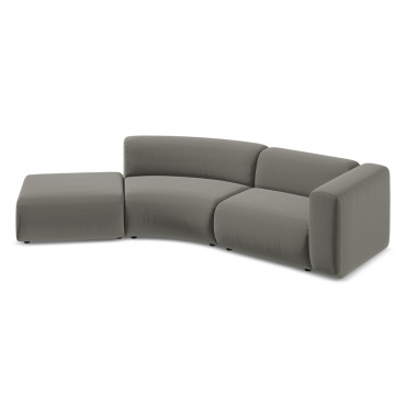 Sofa modulable ouvert 4 places Ekahi Velours Elephant