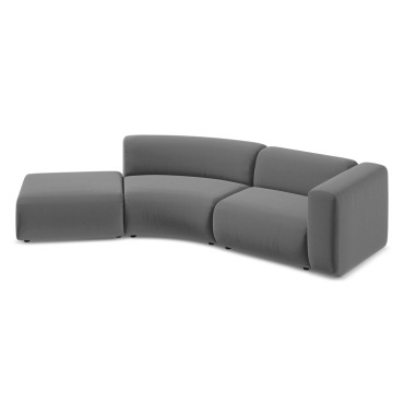 Sofa modulable ouvert 4 places Ekahi Velours Gray