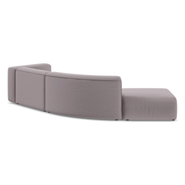 Sofa modulable ouvert 4 places Ekahi Velours Lavender