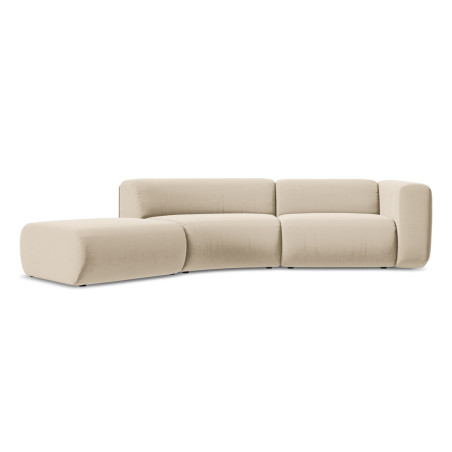 Sofa modulable ouvert 4 places Ekahi Velours Light beige