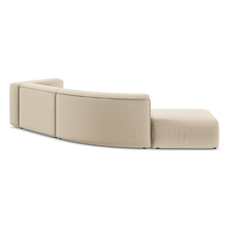 Sofa modulable ouvert 4 places Ekahi Velours Light beige