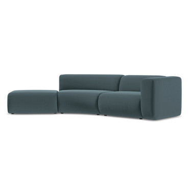 Sofa modulable ouvert 4 places Ekahi Velours Marine