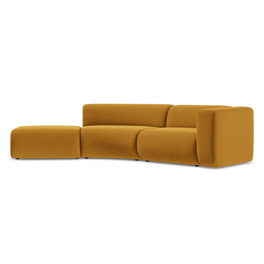 Sofa modulable ouvert 4 places Ekahi Velours Mustard