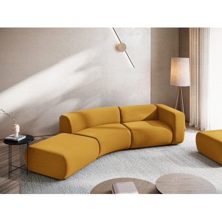 Sofa modulable ouvert 4 places Ekahi Velours Mustard