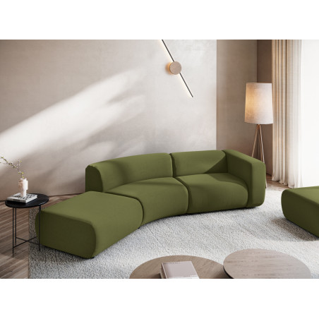 Sofa modulable ouvert 4 places Ekahi Velours Olive